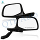 Pair of 2 Left Driver Chrome/Flat-Right Passenger Side Chrome/Convex+Warning Manual Foldaway View Mirror Black Chrome For 1997 Ford F-250 HD