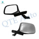 Pair of 2 Left Driver Chrome/Flat-Right Passenger Side Chrome/Convex+Warning Manual Foldaway View Mirror Black Chrome For 1992-1997 Ford F-350