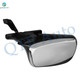 Pair of 2 Left Driver Chrome/Flat-Right Passenger Side Chrome/Convex+Warning Manual Foldaway View Mirror Black Chrome For 1992-1997 Ford F-350