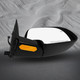 Right Passenger Side Power Heated Puddle Lamp Foldaway View Mirror Chrome/Convex+Warning Paintedblack 8H6P with Turn Signal Light For 2000-2002 Chevrolet Tahoe