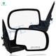 Pair of 2 Left Chrome/Flat-Right Side Chrome/Convex+Warning Manual Foldaway View Mirror Black Textured For 2000-2006 Chevrolet Suburban 1500