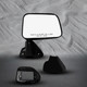 Pair of 2 Left Driver Chrome/Flat-Right Passenger Side Chrome/Convex+Warning Manual Foldaway View Mirror Black Textured For 1987-1989 Toyota 4Runner