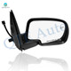 Right Passenger Side Power Heated Puddle Lamp Foldaway View Mirror Chrome/Convex+Warning Paintedblack 8H6P with Turn Signal Light For 2000-2002 GMC Yukon