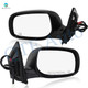 Pair of 2 Left Driver Chrome/Flat-Right Passenger Side Chrome/Convex+Warning Power Heated Foldaway W/Cover View Mirror Black Smooth 5H5P For 2009-2013 Toyota Corolla