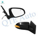 Pair of 2 Left Driver Chrome/Flat-Right Passenger Side Chrome/Convex+Warning Power Heated Signal Lamp Foldaway View Mirror Black Smooth For 2014-2019 Toyota Corolla