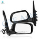 Pair of 2 Left Driver Chrome/Flat-Right Passenger Side Chrome/Convex+Warning Power Heated Foldaway W/Cover View Mirror Black Smooth For 2004-2009 Toyota Prius