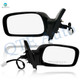 Pair of 2 Left Driver Chrome/Flat-Right Passenger Side Chrome/Convex+Warning Power Non-Folding View Mirror Black Smooth For 2003-2008 Toyota Corolla