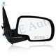 Right Passenger Side Manual Foldaway View Mirror Chrome/Convex+Warning Black Textured For 2001-2006 GMC Sierra 2500 HD
