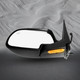 Pair of 2 Left Driver Chrome/Flat-Right Passenger Side Chrome/Convex+Warning Power Heated Puddle Lamp Foldaway View Mirror Paintedblack 8H6P with Turn Signal Light For 2000-2002 GMC Yukon XL 1500