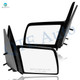 Pair of 2 Left Driver Chrome/Flat-Right Passenger Side Chrome/Convex+Warning Manual Non-Folding View Mirror Black Smooth For 1989-1991 Chevrolet R3500