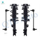 Set of 4 Front Sway Bar Link-Quick Complete Strut-Coil Spring Assembly For 2013 2014 Hyundai Elantra Coupe