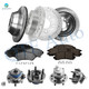 Set of 16 Front 303mm-Rear 278mm Drilled Slotted Brake Disc Rotors-Wheel Hub Bearing Assembly-Ceramic Brake Pad Kit For 2001 Chevrolet Monte Carlo