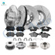 Set of 16 Front 288mm-Rear 260mm Drilled Slotted Brake Disc Rotors-Wheel Hub Bearing Assembly-Ceramic Brake Pad Kit For 2010 Volkswagen Jetta