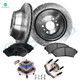 Set of 8 Front 303mm Drilled Slotted Brake Disc Rotors-Wheel Hub Bearing Assembly-Ceramic Brake Pad Kit For 1997-1999 Buick Riviera V6