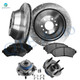 Set of 8 Front 303mm Drilled Slotted Brake Disc Rotors-Wheel Hub Bearing Assembly-Ceramic Brake Pad Kit For 1997-2001 Cadillac Deville Exc.Heavy Duty Brakes