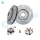 Set of 4 Front 328mm Drilled Slotted Brake Disc Rotors-Wheel Hub Bearing Assembly For 2005-2010 Grand Cherokee