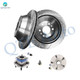 Set of 4 Front 303mm Drilled Slotted Brake Disc Rotors-Wheel Hub Bearing Assembly For 2000-2005 Pontiac Bonneville