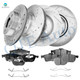 Set of 12 Front 300mm-Rear 280mm Drilled Slotted Brake Disc Rotors-Ceramic Brake Pad Kit For 2007-2013 Mazda 3