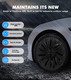 Set of 4 Wheel Covers Storm Symmetry Hubcaps For 2020-2025 Tesla Y 19 inch Wheel