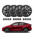 Set of 4 Wheel Covers Hubcaps Gunmetal Gray For 2020-2025 Tesla Y 19 inch Wheel