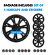 Set of 4 Wheel Covers Sport Hubcaps Gloss Black For 2020-2025 Tesla Y 19 inch