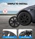 Set of 4 Wheel Covers Sport Hubcaps Gloss Black For 2020-2025 Tesla Y 19 inch