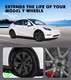 Set of 4 Wheel Covers Storm Hubcaps Black Gray For 2020-2025 Tesla Y 19 inch
