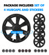 Set of 4 Wheel Covers Tomahawk Hubcaps Matte Black For 2020-2025 Tesla Y 19 inch
