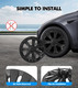 Set of 4 Wheel Covers Tomahawk Hubcaps Matte Black For 2020-2025 Tesla Y 19 inch