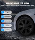 Set of 4 Wheel Covers Tomahawk Hubcaps Matte Black For 2020-2025 Tesla Y 19 inch