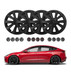 Set Of 4 Wheel Covers Small Sword Shadow Hubcaps For 2017-2023 Tesla 3 18 inch Except Highland