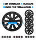 Set Of 4 Wheel Covers Small Sword Shadow Hubcaps For 2017-2023 Tesla 3 18 inch Except Highland