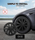 Set Of 4 Wheel Covers Small Sword Shadow Hubcaps For 2017-2023 Tesla 3 18 inch Except Highland