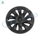 Set Of 4 Wheel Covers Big Cyclone Hubcaps Matte Black For 2017-2023 Tesla 3 19 inch Except Highland