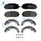 Set of 8 Front Ceramic Brake Pad Kit-Rear Drum Brake Shoe For 2013 Scion IQ EV