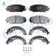 Set of 8 Front Ceramic Brake Pad Kit-Rear Drum Brake Shoe For 2009-2013 Toyota Corolla