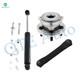 Set of 3 Front Lower Control Arm-Wheel Hub Bearing Assembly-Steering Damper For 2000-2006 Jeep TJ