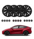 Set of 4 Wheel Covers Mx Model Hubcaps Matte Black For 2020-2025 Tesla Y 19 inch