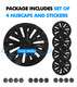Set of 4 Wheel Covers Mx Model Hubcaps Matte Black For 2020-2025 Tesla Y 19 inch