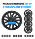 Set of 4 Wheel Covers Refresh Edition Hubcaps Matte Black For 2023-2025 Tesla 3 18 Inch Wheel