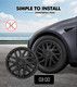 Set of 4 Wheel Covers Refresh Edition Hubcaps Matte Black For 2023-2025 Tesla 3 18 Inch Wheel