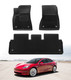 Set 3 All Weather Double-layer Floor Mats For 2017-2023 Tesla 3 Except Highland