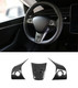 Steering Wheel Panel Wrap Kit For 2017-2023 Tesla 3 High Gloss Carbon Fiber Except Highland