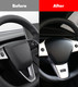 Steering Wheel Panel Wrap Kit Cover Trim For 2017-2023 Tesla 3 Baked White Except Highland