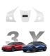 Steering Wheel Panel Wrap Kit Cover Trim For 2020-2025 Tesla Y Baked White