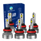 Set of 6 H8/H9/H11 LED Bulb Super Bright High Beam Low Beam Fog Light 12V, 140W, 6000K, 30,000 hours, Waterproof rate IP68, Operating Temperature -15c~105c For 2017-2022 Jeep Grand Cherokee