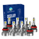 Set 8 H8/H9/H11 H7 LED Bulb Super Bright Daytime Running High Beam Low Beam Fog Light 140W, 12V, Color Temperature 6000K, 30,000 hours, Waterproof rate IP68, -15c~105c For 2008-2011 BMW 128I
