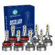 8PC H8/H9/H11 H7 LED Super Bright Daytime Running High Beam Low Beam Fog Light 140W, Voltage 12V, 6000K, Lifespan 30,000 hours, Waterproof rate IP68, -15c~105c For 2009 2010 BMW 528I Xdrive
