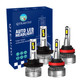 Set of 4 H13 H8/H9/H11 LED Super Bright High Beam Low Beam Fog Light, 12V, Color Temperature 6000K, Lifespan 30,000 hours, IP68, Operating Temperature -15c~105c For 2008-2010 Chevrolet HHR