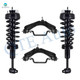 Set of 4 Front Upper Control Arm Ball Joint-Quick Complete Strut-Coil Spring Assembly For 2004 2005 Mercury Mountaineer